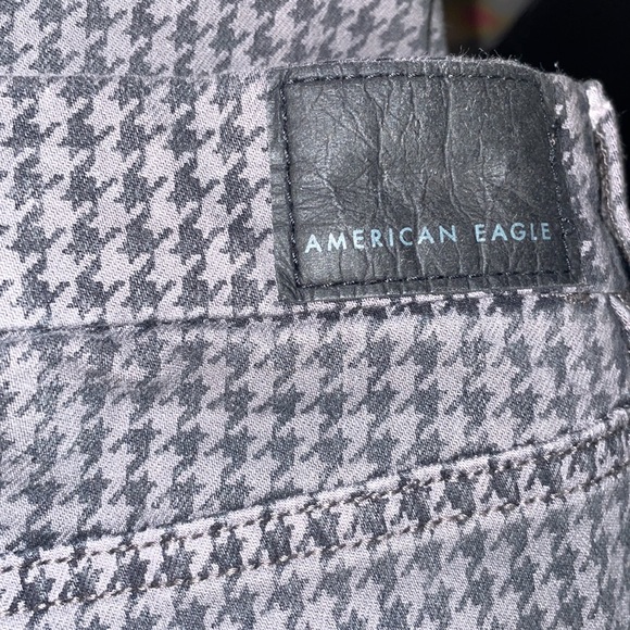•AMERICAN EAGLE•BLACK/GRAY CHECKER CURVY HIGH-RISE JEGGING NEXT LEVEL STRETCH 6 - Picture 7 of 8